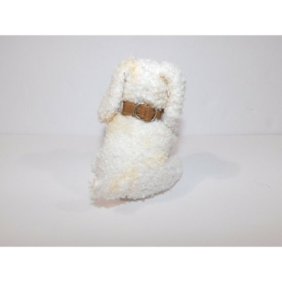 Blankets & Beyond White Cream 5" plush Puppy Muffin w Tag Collar - Picture 5 of 8